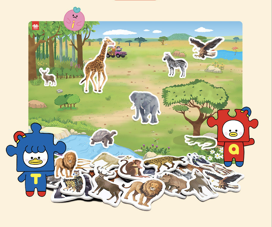 아리아띠 유아 퍼즐 붙이고익히고_동물의세계